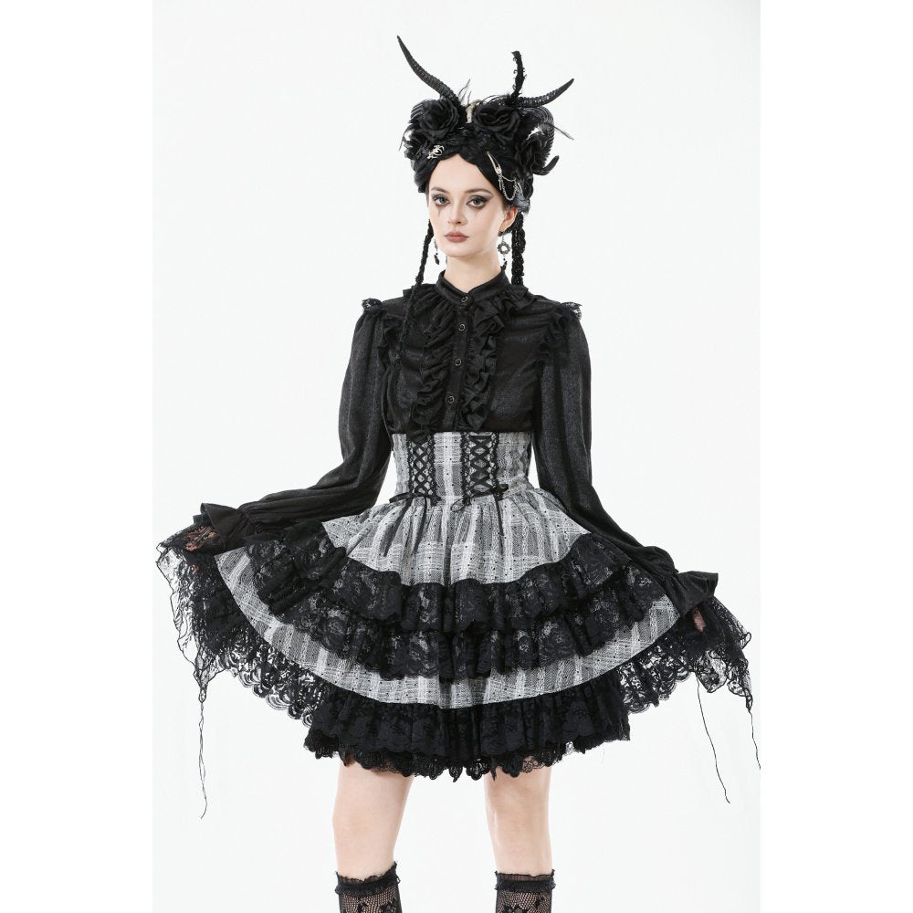 Dark in Love Hexa Layered Tartan Skirt - DevilGothic DevilGothic
