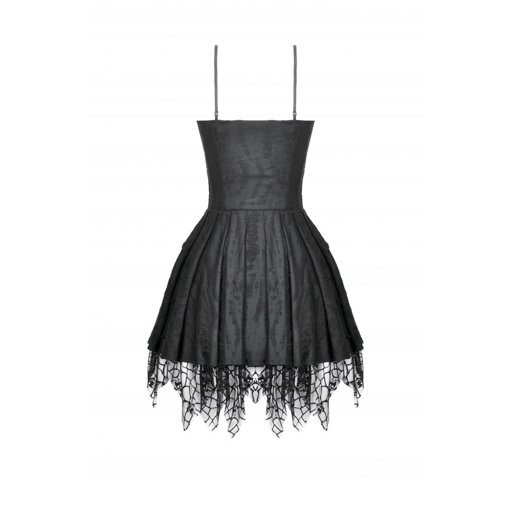Dark in Love Mortalis Lace-Up Goth Dress in Black - DevilGothic DevilGothic