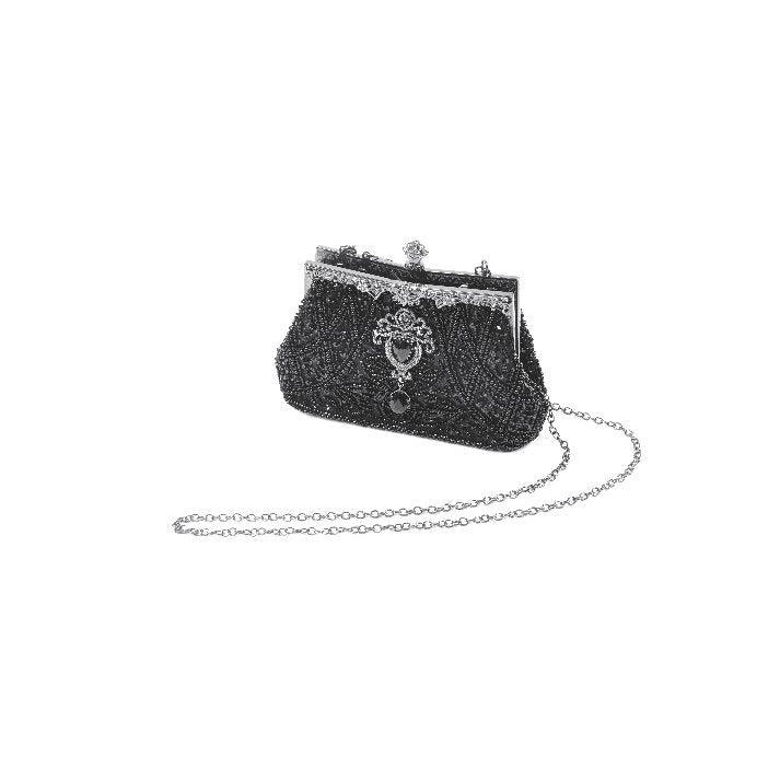 Dark In Love Celestine Vintage Beaded Gilded Evening Bag - DevilGothic DevilGothic