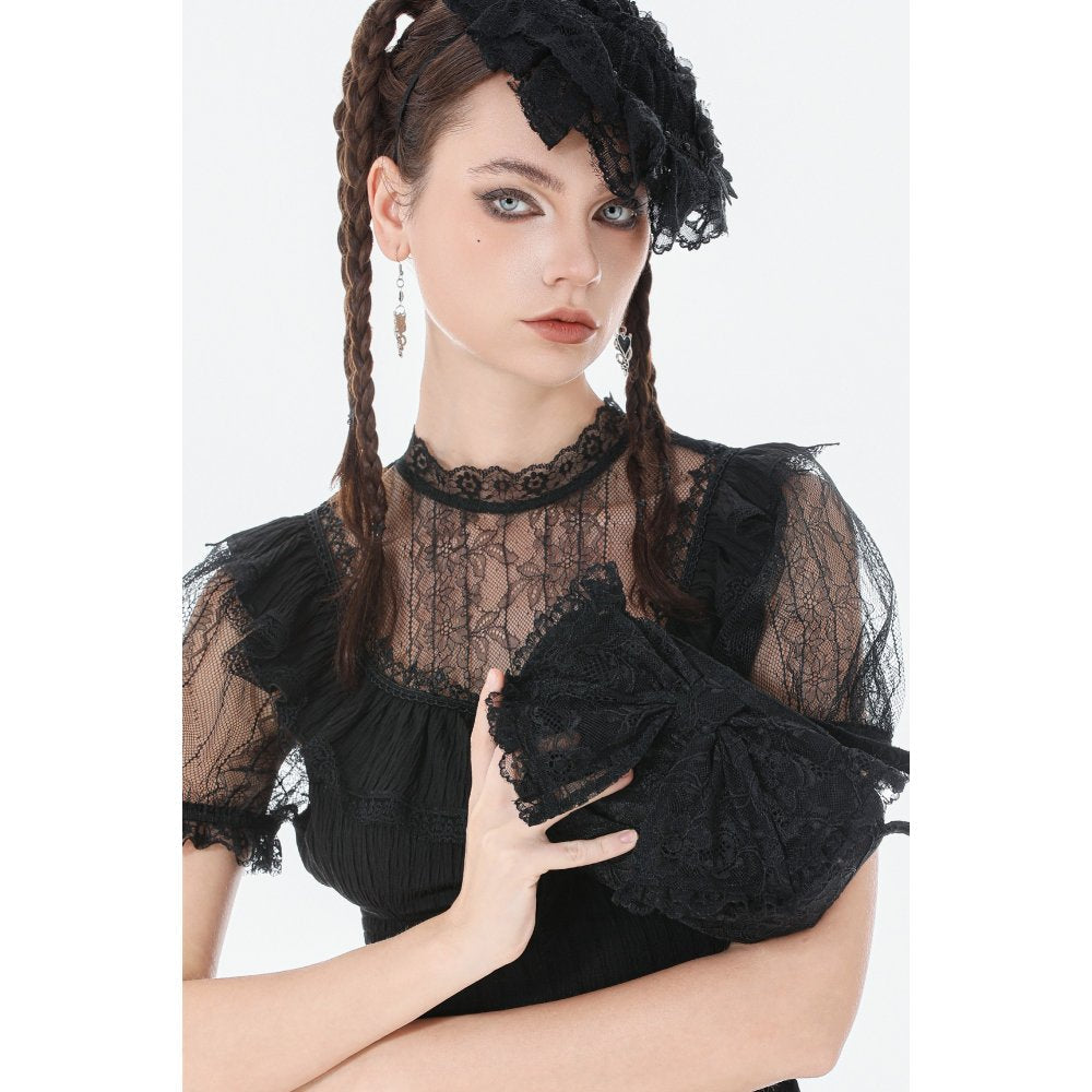 Dark In Love Victoria Black Lace Bow Mini Handbag - DevilGothic DevilGothic