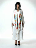 1970's Sensational Vintage Cream Floral Pleated Wedding Dress UK 8 - 14