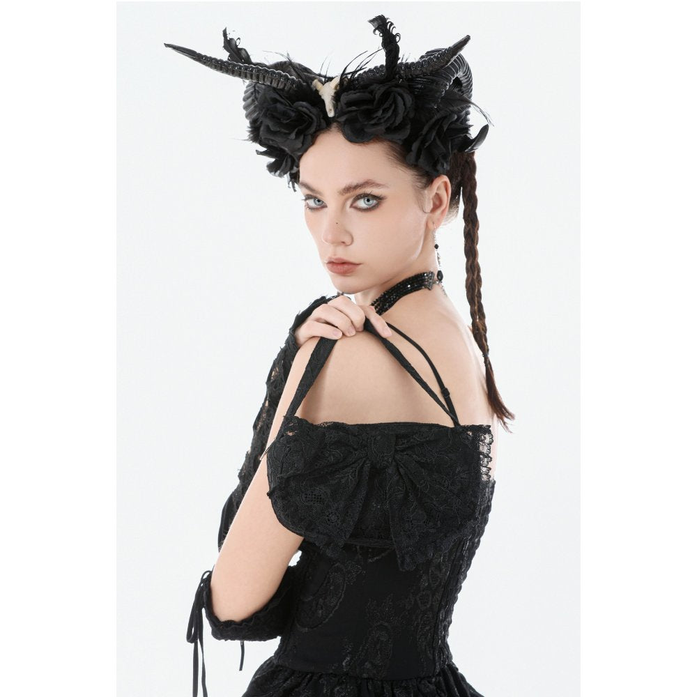 Dark In Love Victoria Black Lace Bow Mini Handbag - DevilGothic DevilGothic