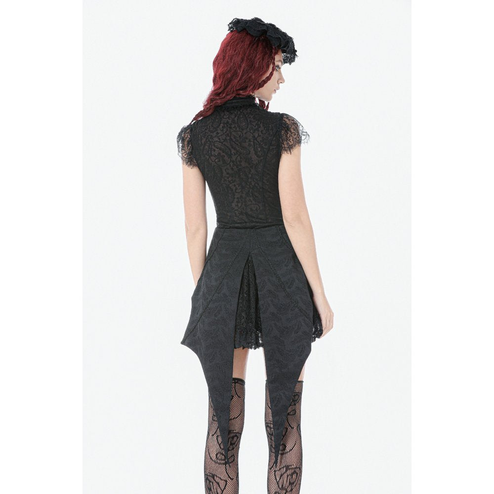 Dark in Love Thornspell Gothic Layered Lace Overskirt - DevilGothic DevilGothic