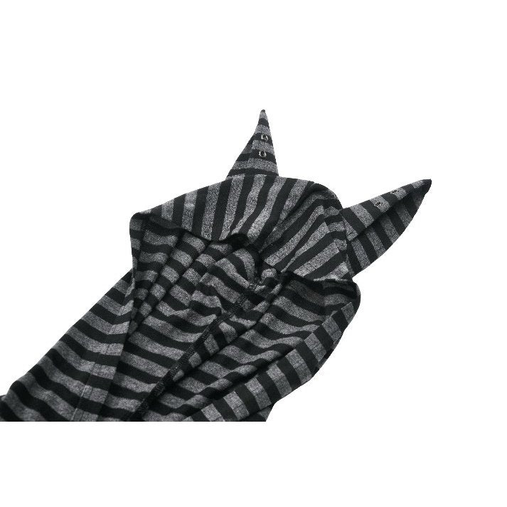 Dark In Love Salem Striped Cat Ear Hoodie Dress - DevilGothic DevilGothic