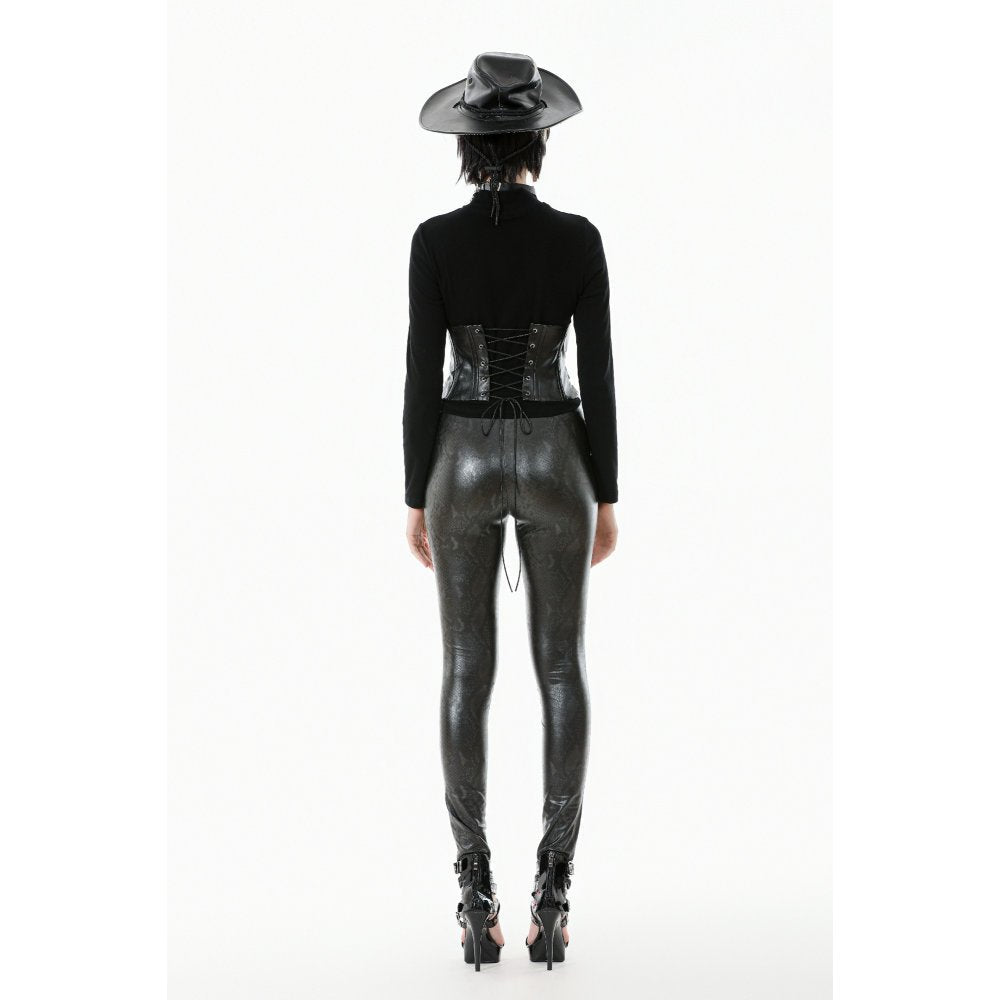 Dark in Love Serpentine Mesh Panel Leggings - DevilGothic DevilGothic