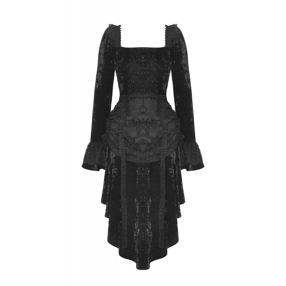 Dark in Love Seraphina Velvet Lace Goth Dress - DevilGothic DevilGothic