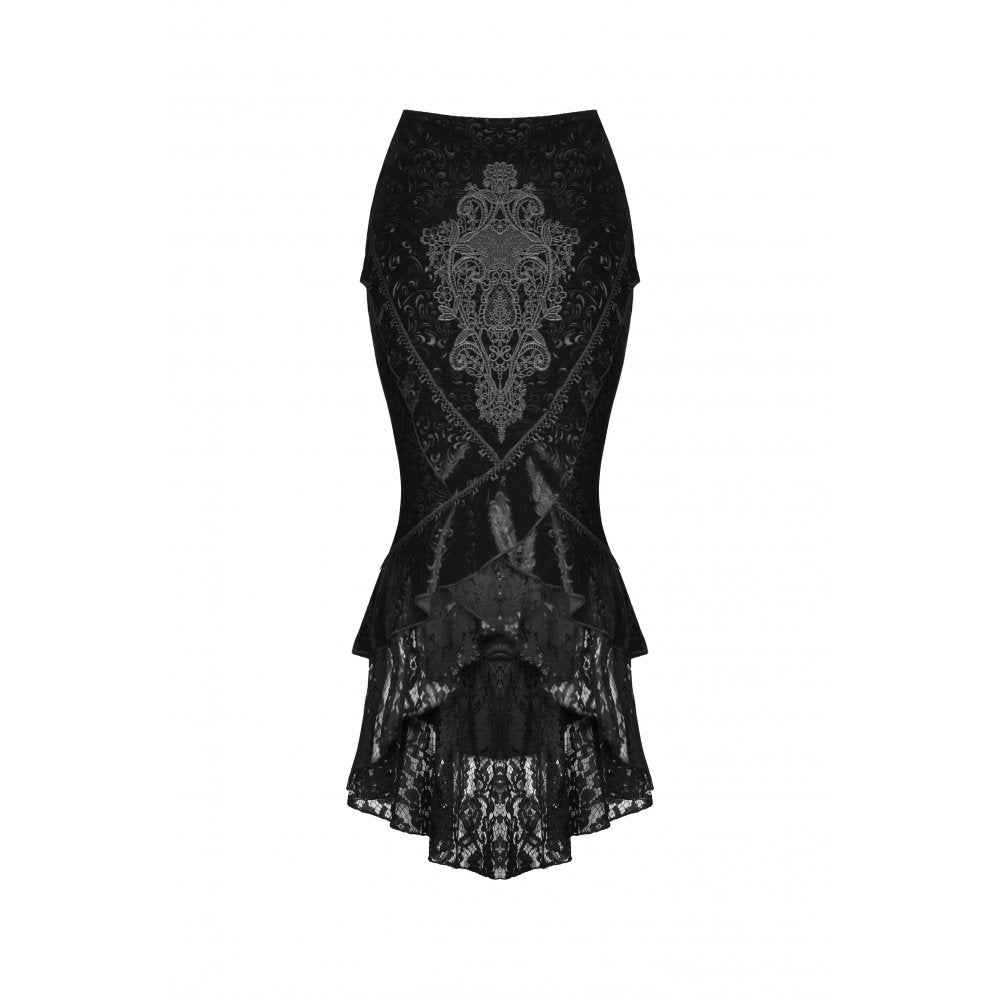 Dark In Love Zira Velvet Fishtail Skirt