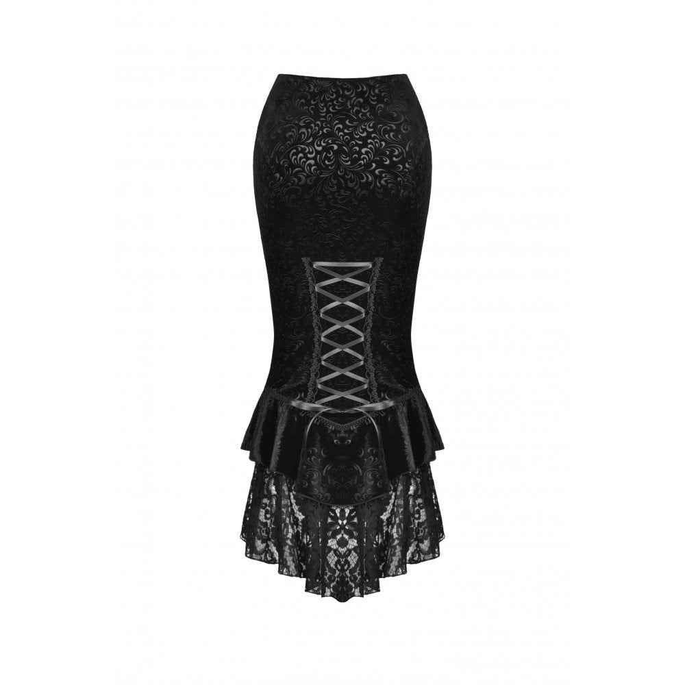 Dark In Love Zira Velvet Fishtail Skirt