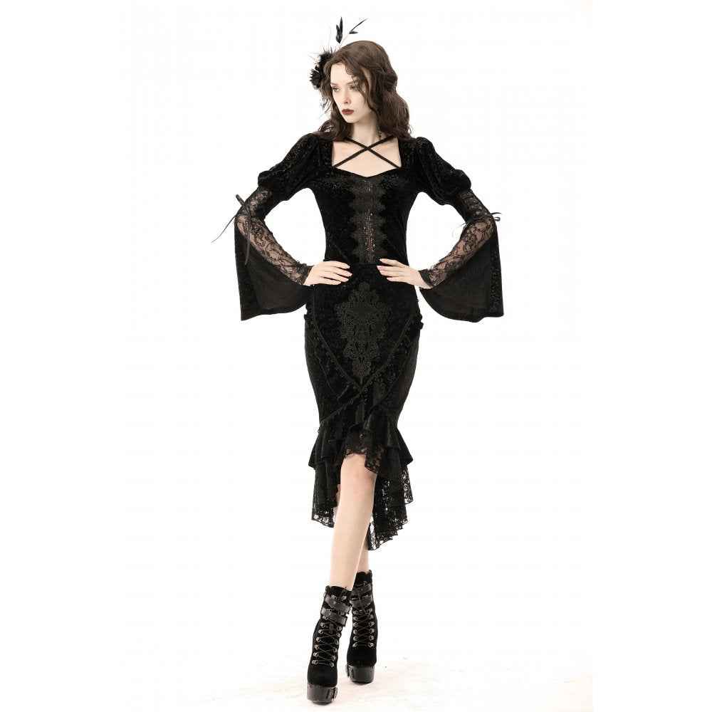 Dark In Love Zira Velvet Fishtail Skirt