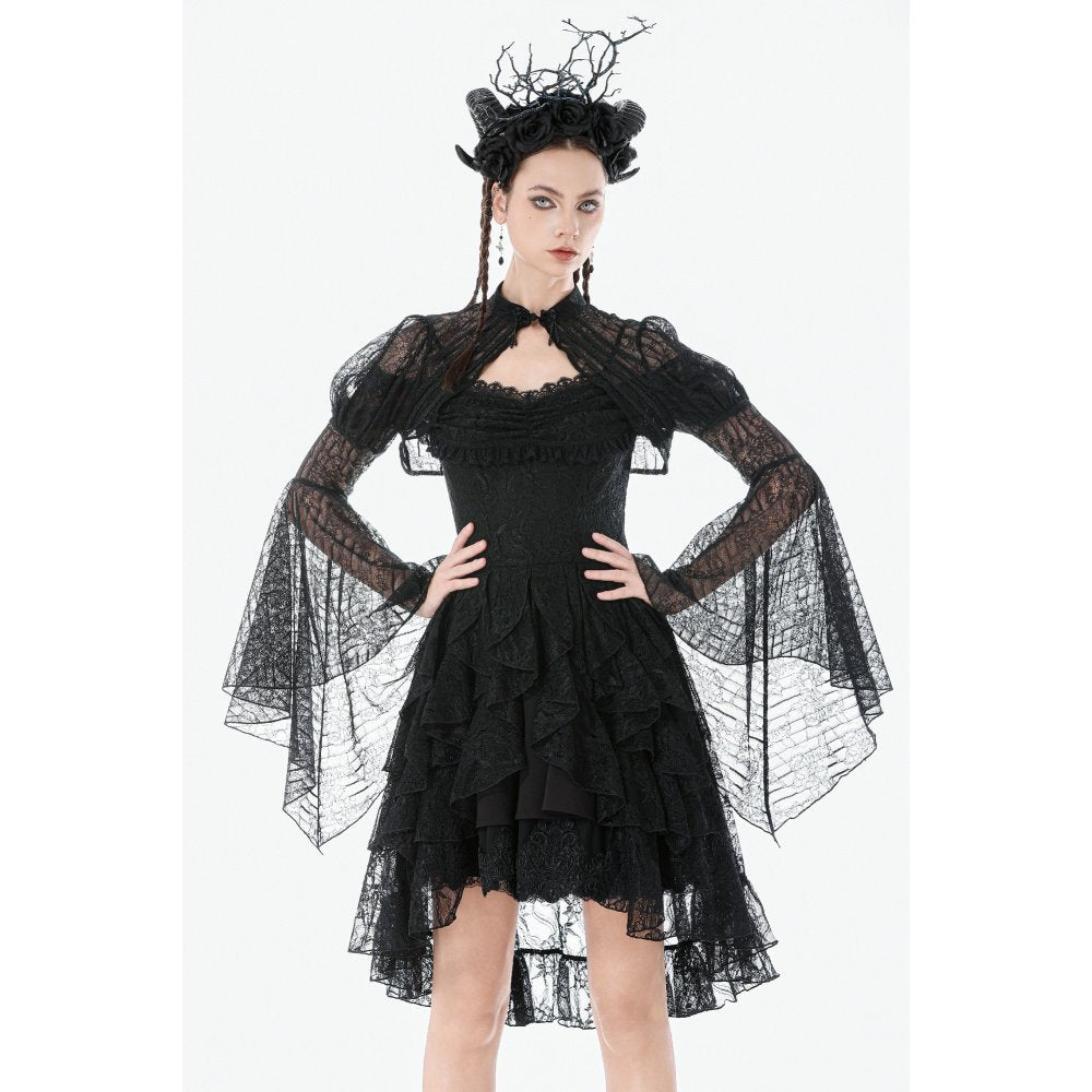 Dark in Love Elara Gothic Versatile Lace Shoulder Cape - DevilGothic DevilGothic