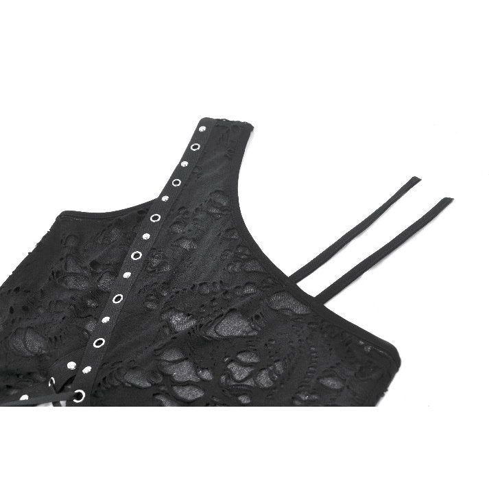 Dark in Love Morrigan One-Shoulder Lace Goth Top in Black - DevilGothic DevilGothic