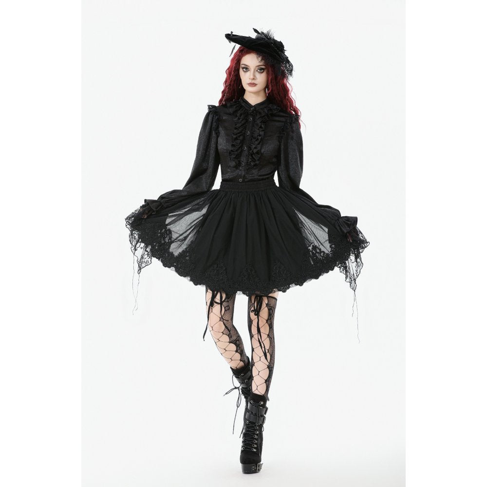 Dark in Love Bellatrix Gothic Embroidered Petticoat Skirt - DevilGothic DevilGothic