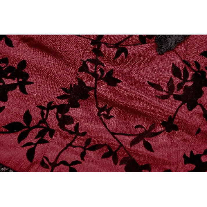 Dark in Love Althea Lace-Trimmed Velvet Goth Camisole in Burgundy - DevilGothic DevilGothic