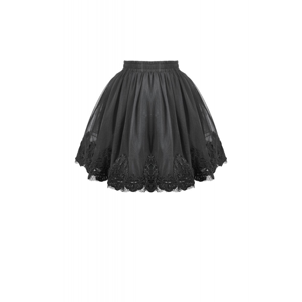 Dark in Love Bellatrix Gothic Embroidered Petticoat Skirt - DevilGothic DevilGothic