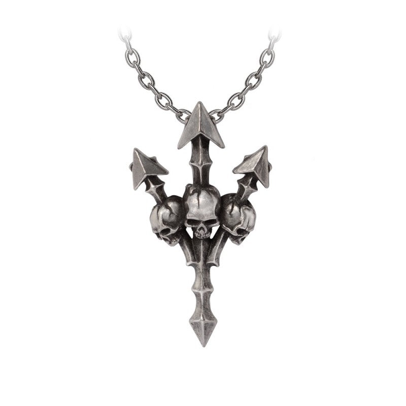 Alchemy Gothic Deadly Trident Skull Pendant - DevilGothic DevilGothic