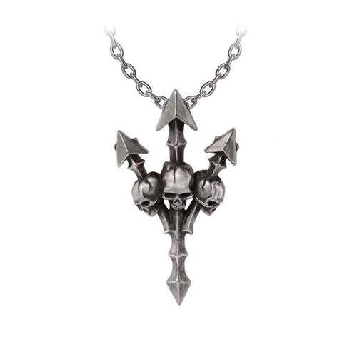 Alchemy Gothic Deadly Trident Skull Pendant - DevilGothic DevilGothic