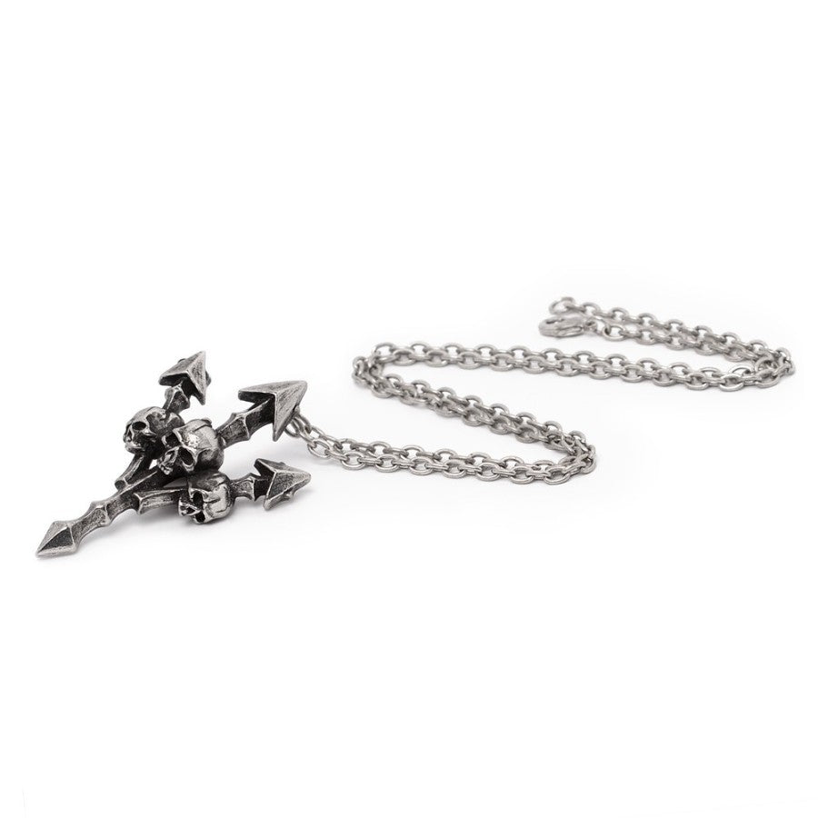 Alchemy Gothic Deadly Trident Skull Pendant - DevilGothic DevilGothic