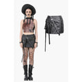 Dark in Love Chaos Reign Faux Leather Goth Mini Skirt in Black - DevilGothic DevilGothic