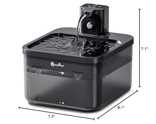 DownyPaws Cordless Cat Water Fountain – 84oz Fursink, Motion Sensor, BPA-Free
