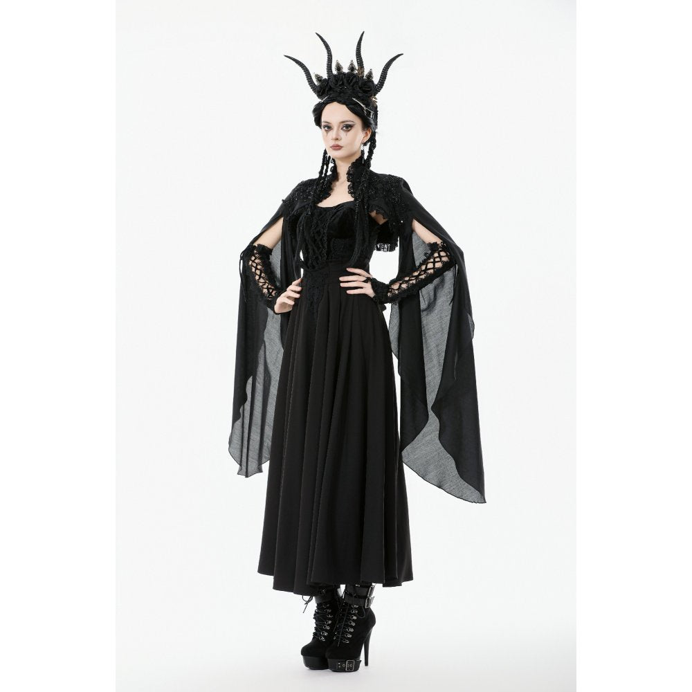 Dark in Love Erzsébet Dramatic Lace Gothic Cape Shrug - DevilGothic DevilGothic