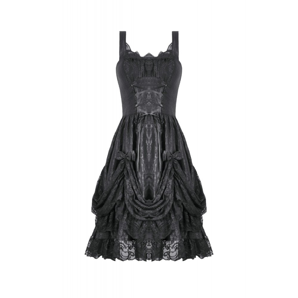 Dark in Love Shadow Lament Ruched Lolita Dress - DevilGothic DevilGothic