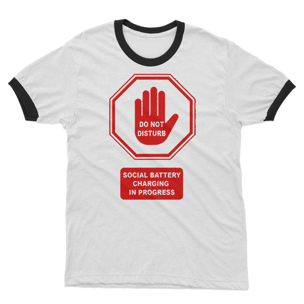 Do Not Disturb - Red Print Adult Ringer T-Shirt - DevilGothic DevilGothic