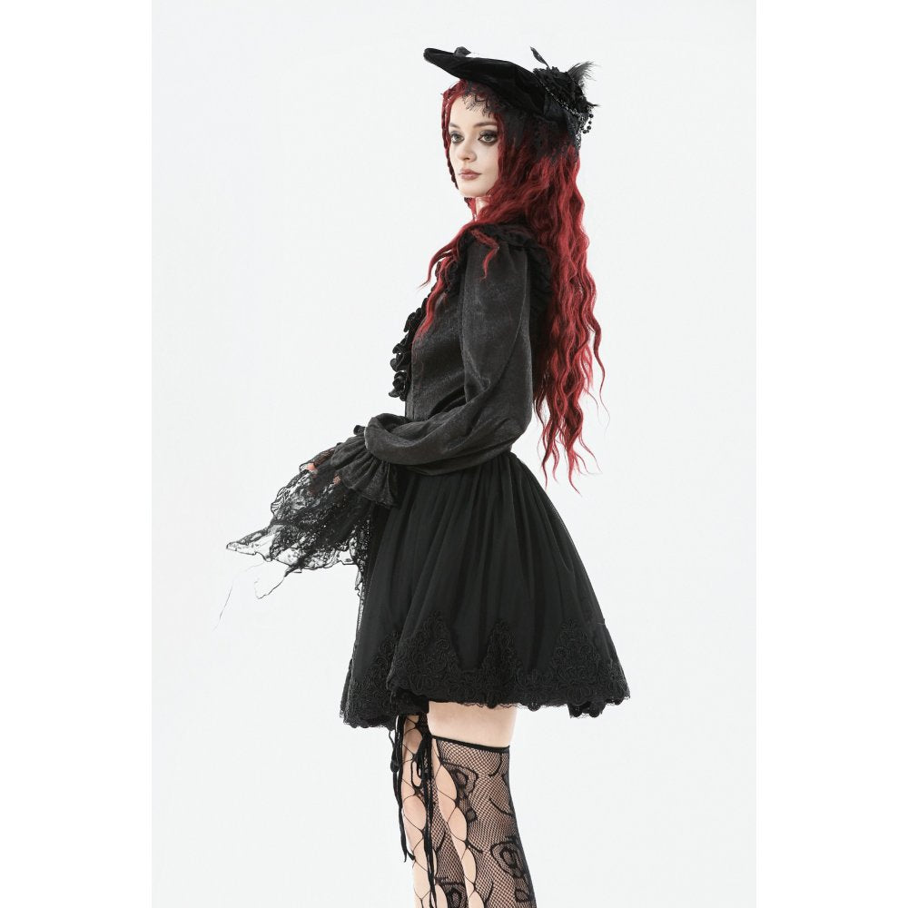 Dark in Love Bellatrix Gothic Embroidered Petticoat Skirt - DevilGothic DevilGothic