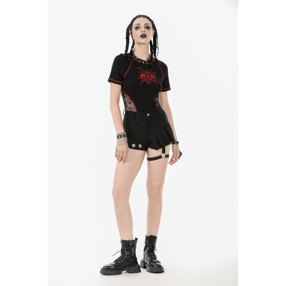 Dark in Love Gwen Pleated Garter Shorts - DevilGothic DevilGothic