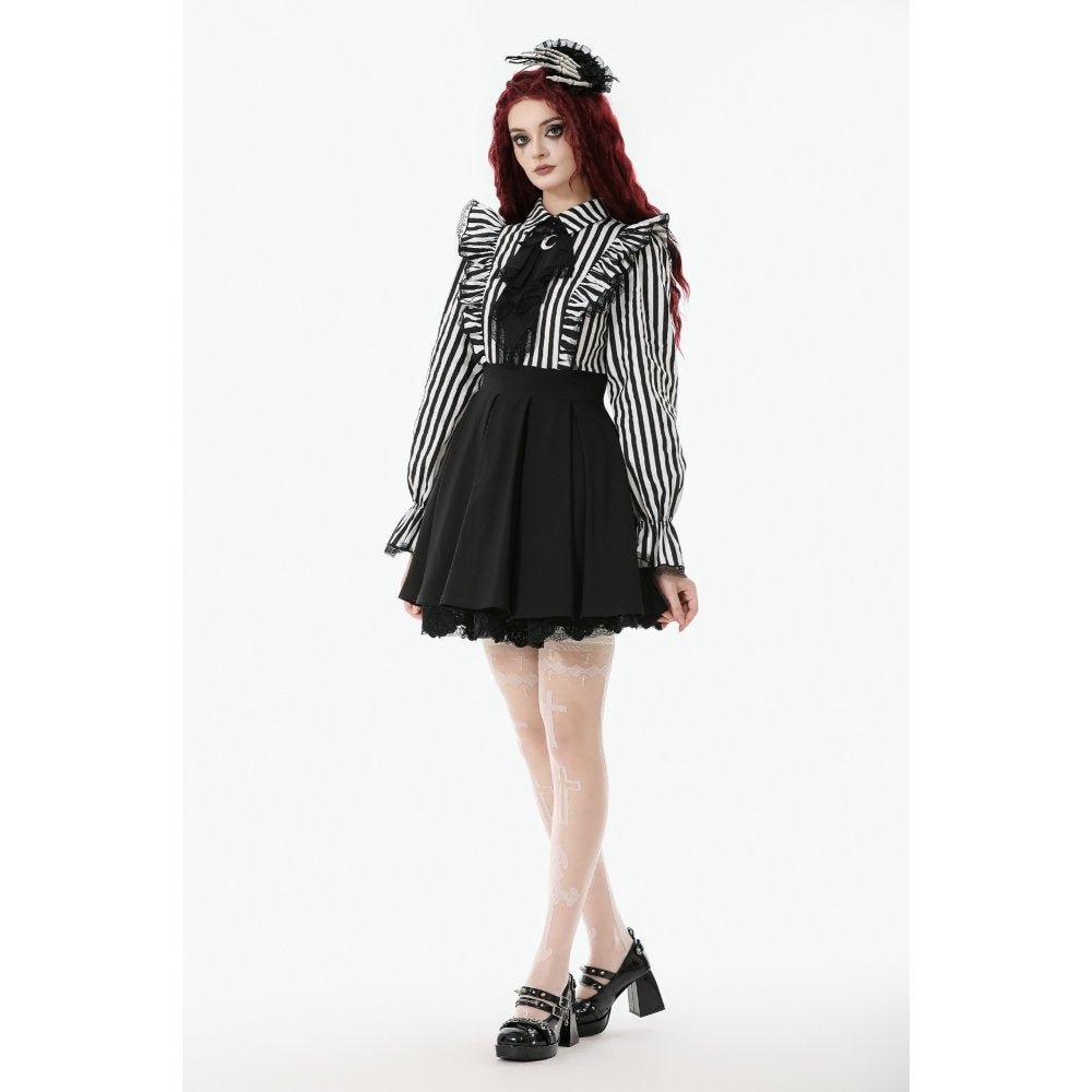 Dark in Love Striped Ruffle Gothic Lolita Dress - DevilGothic DevilGothic