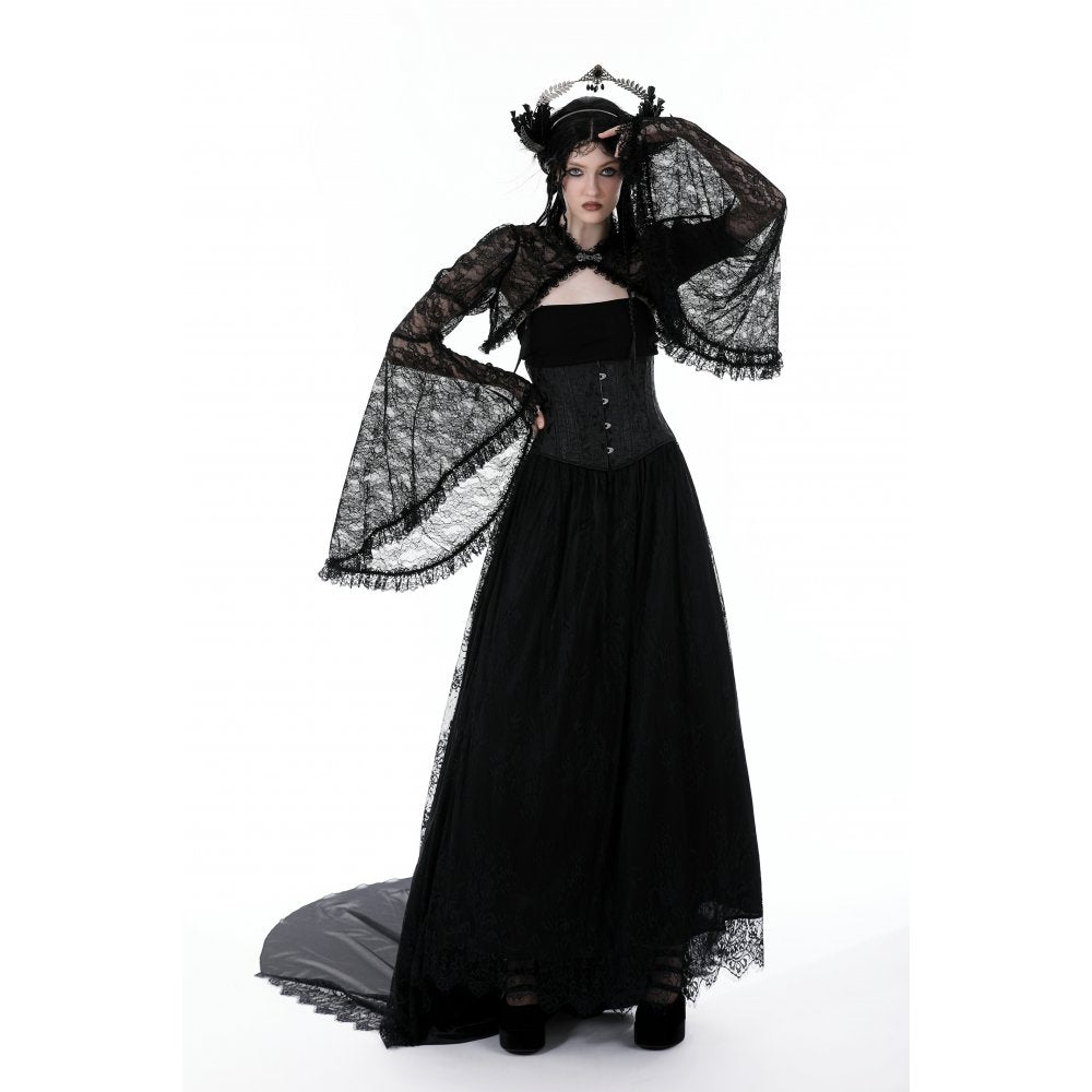 Dark in Love Belladonna Lace Bell Sleeve Goth Shrug - DevilGothic DevilGothic
