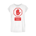 Do Not Disturb - Red Print Women's Extended Shoulder T-Shirt XS-5XL - DevilGothic DevilGothic
