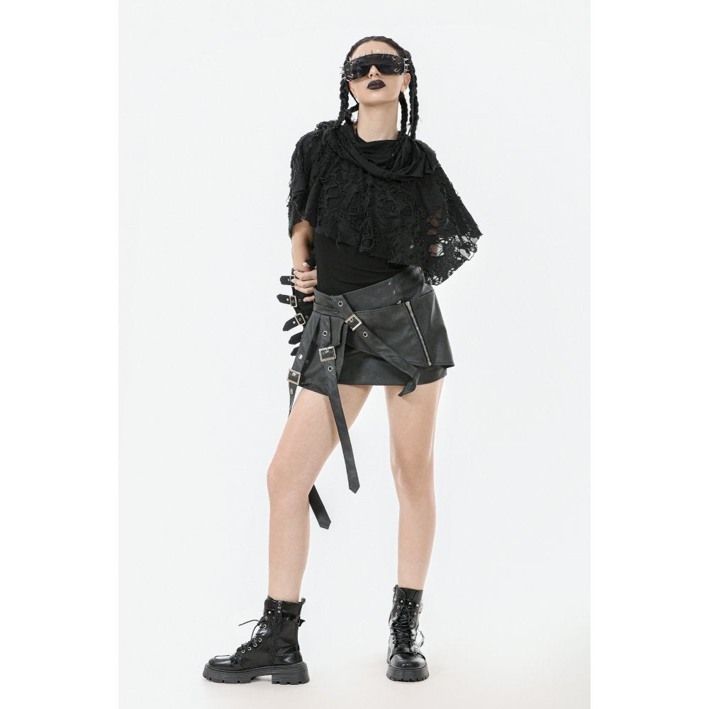 Dark in Love Nyx Distressed Shredded Hooded Poncho - DevilGothic DevilGothic