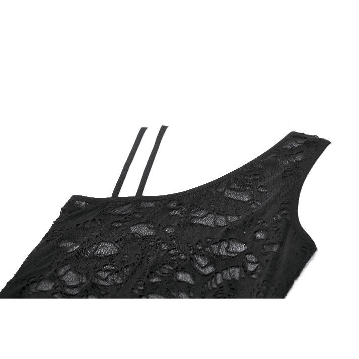 Dark in Love Morrigan One-Shoulder Lace Goth Top in Black - DevilGothic DevilGothic