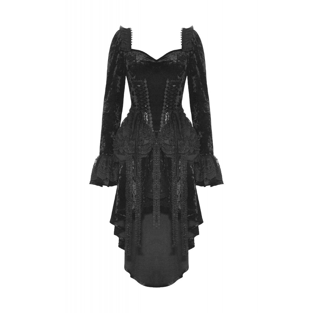 Dark in Love Seraphina Velvet Lace Goth Dress - DevilGothic DevilGothic
