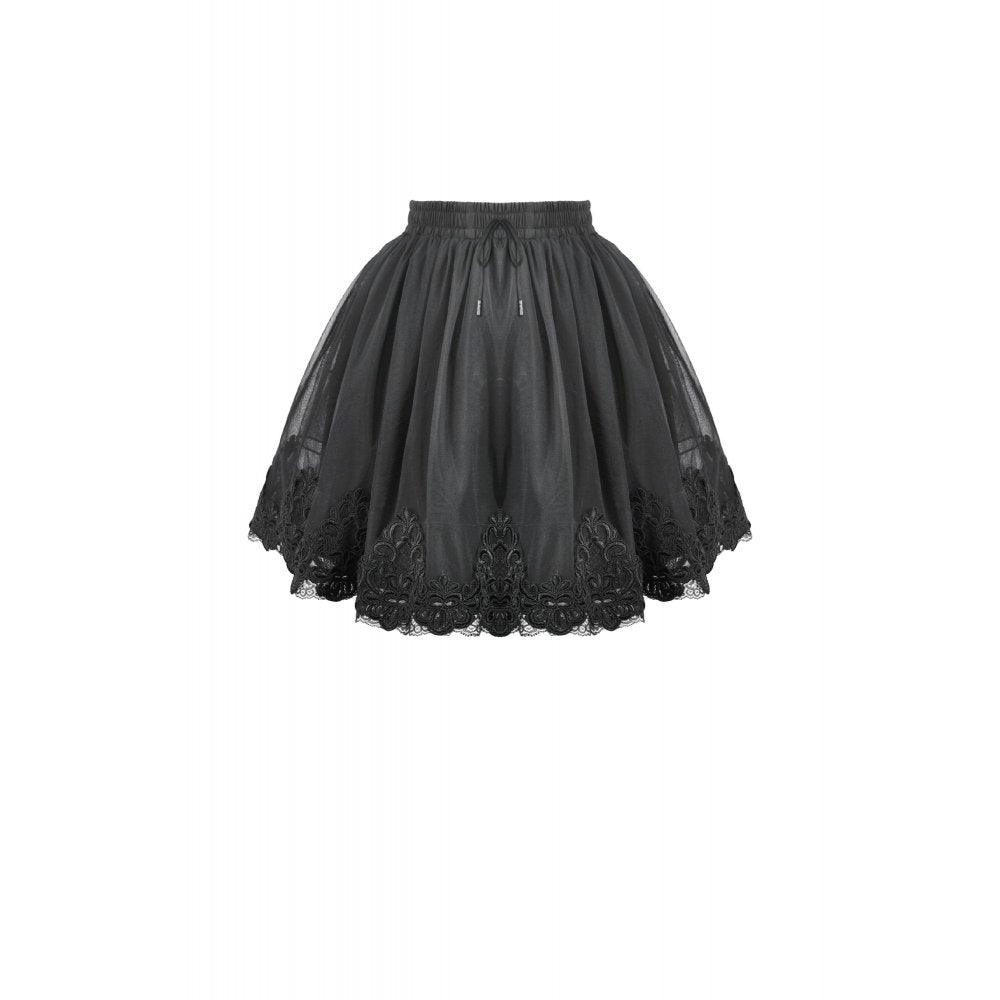 Dark in Love Bellatrix Gothic Embroidered Petticoat Skirt - DevilGothic DevilGothic