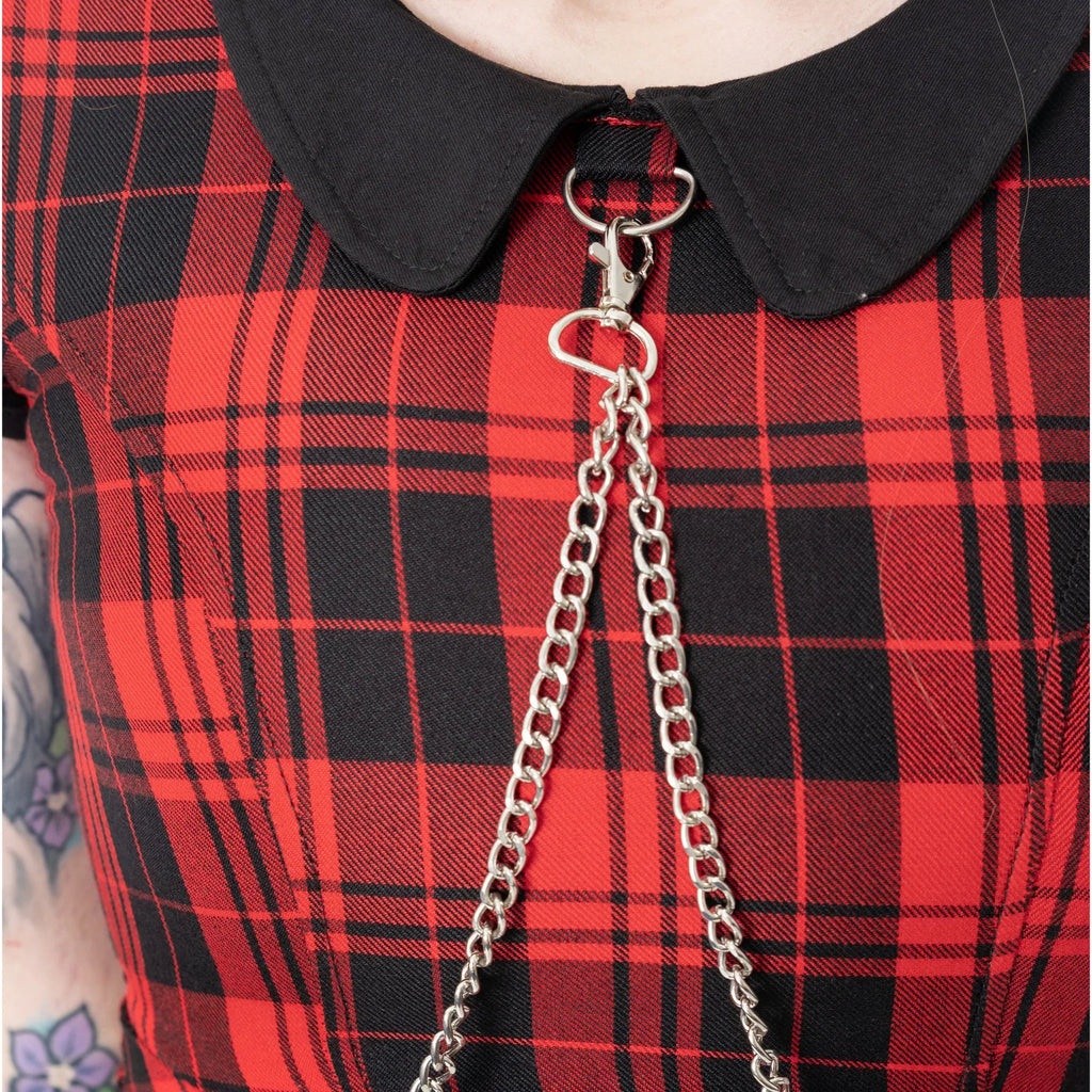 Heartless Ebbani Black and Red Check Dress - DevilGothic DevilGothic