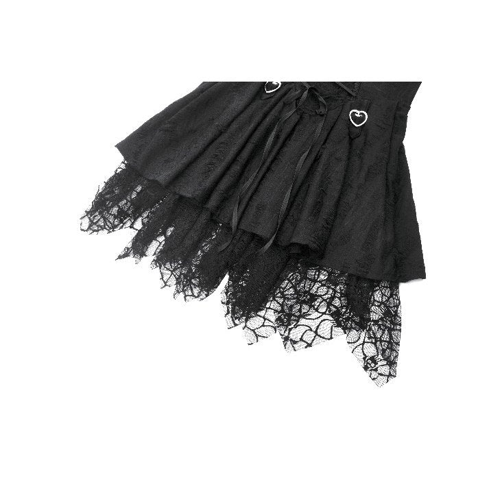 Dark in Love Mortalis Lace-Up Goth Dress in Black - DevilGothic DevilGothic