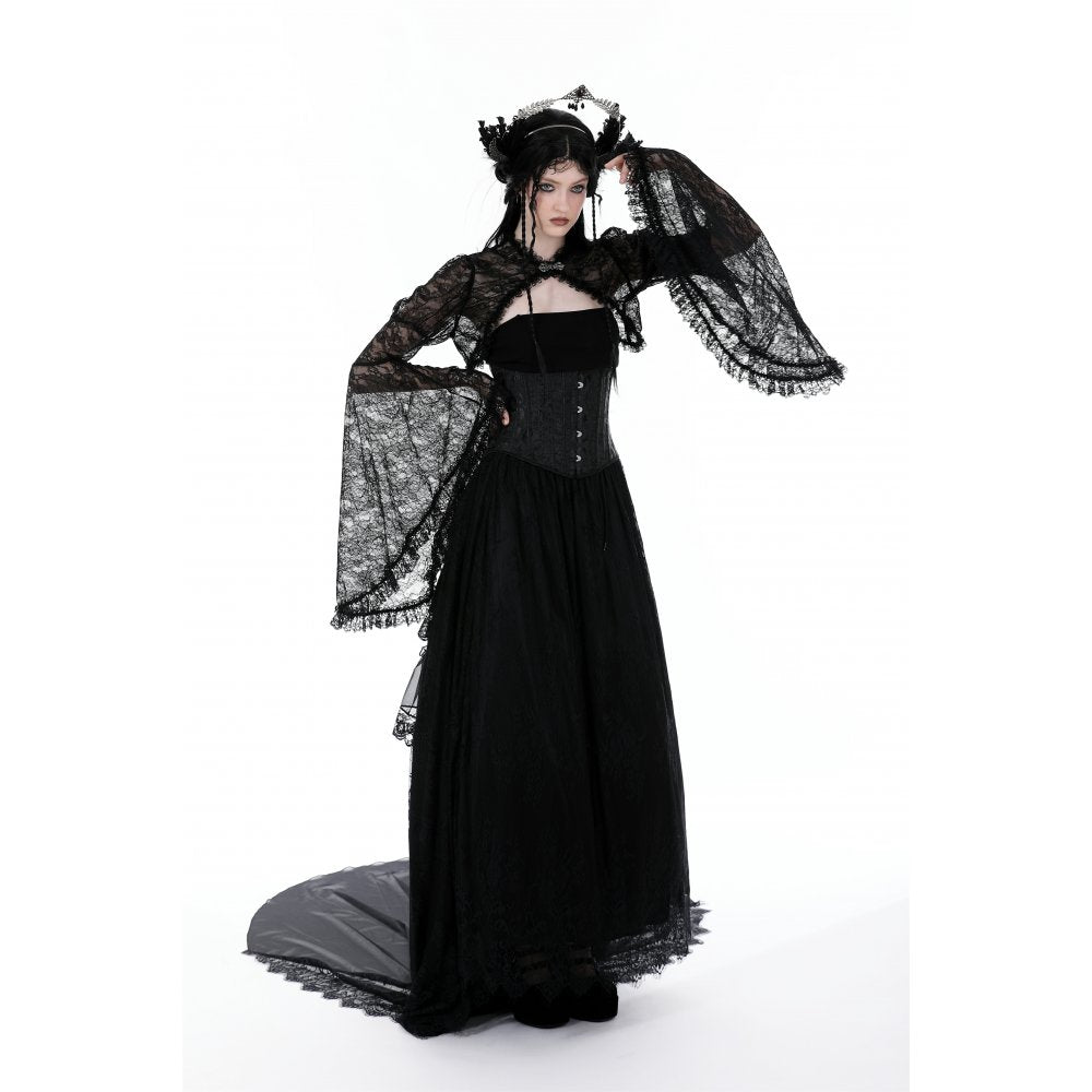 Dark in Love Belladonna Lace Bell Sleeve Goth Shrug - DevilGothic DevilGothic