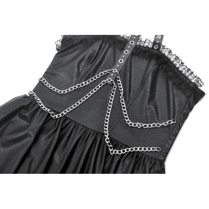 Dark in Love Valentina Red Velvet Mesh Panel Goth Dress - DevilGothic DevilGothic