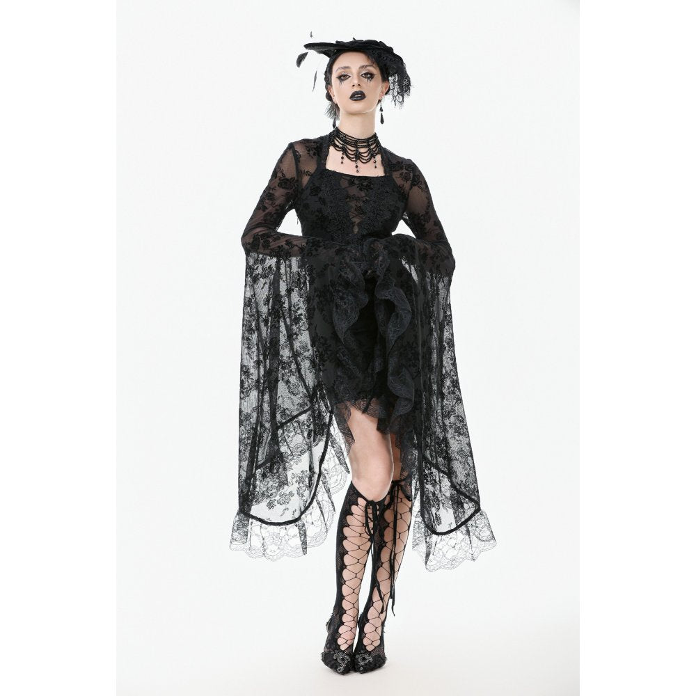 Dark In Love Minerva Bell Sleeve Lace Dress - DevilGothic DevilGothic