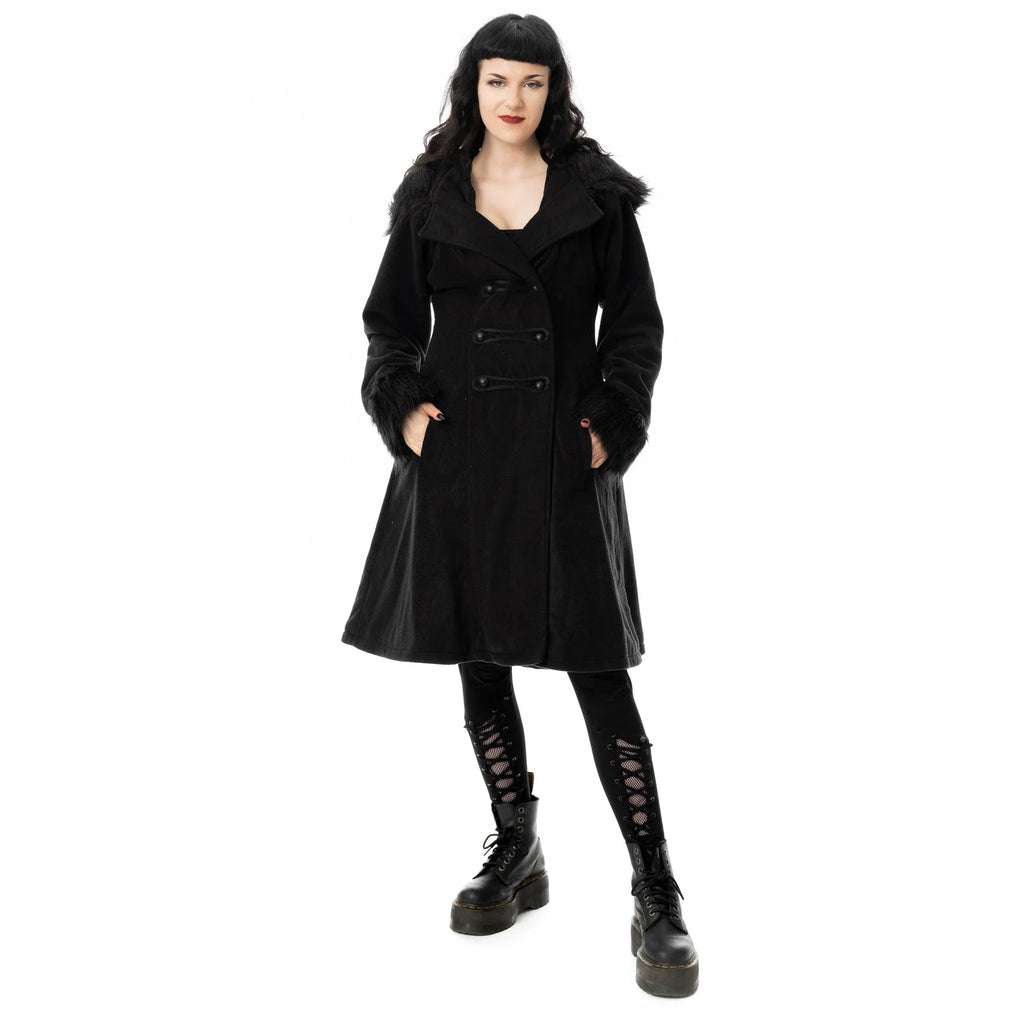 Poizen Industries Eirwen Coat - Black - DevilGothic DevilGothic