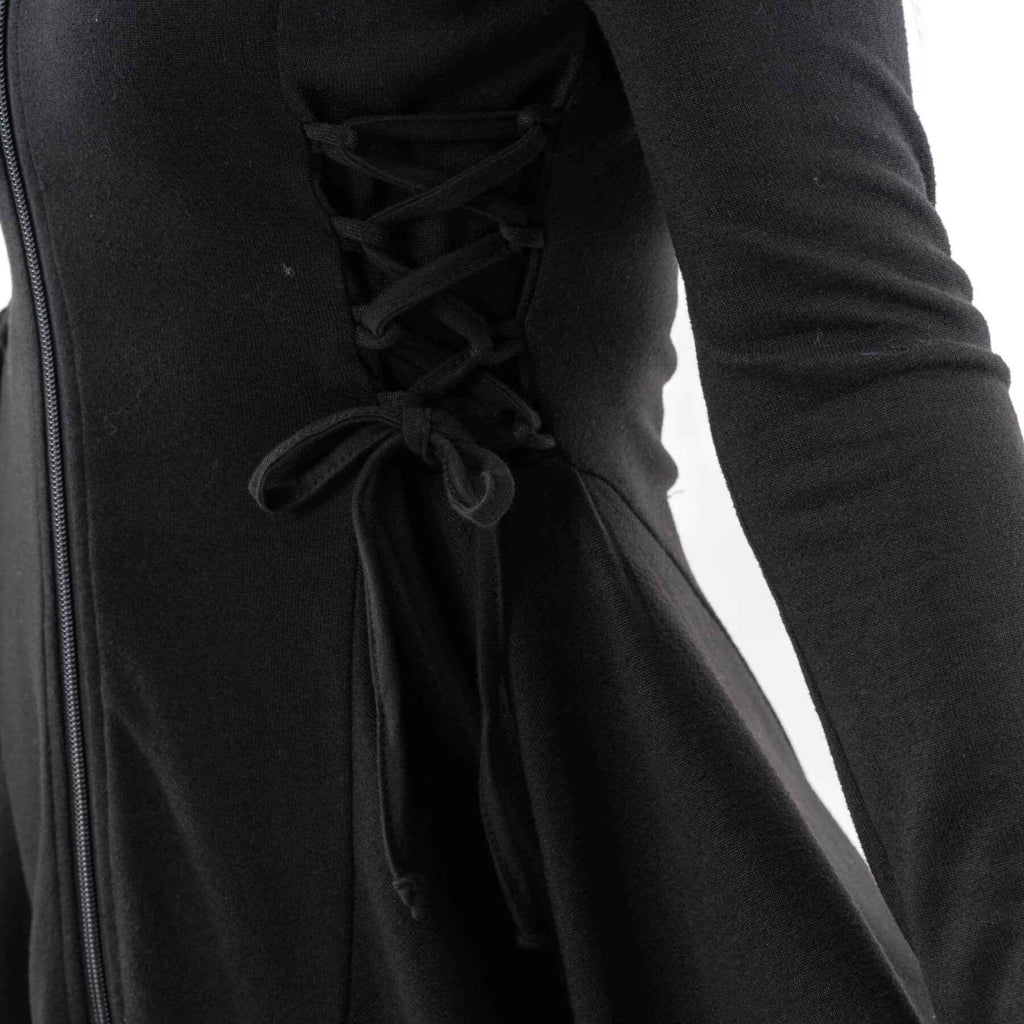 Innocent Lifestyle Emerson Hooded Cardigan with Cut Out Lace Up Feature