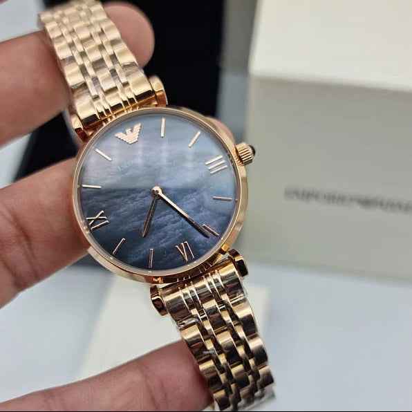 Emporio Armani AR11145 Gianni T-Bar Women's Rose Gold Watch