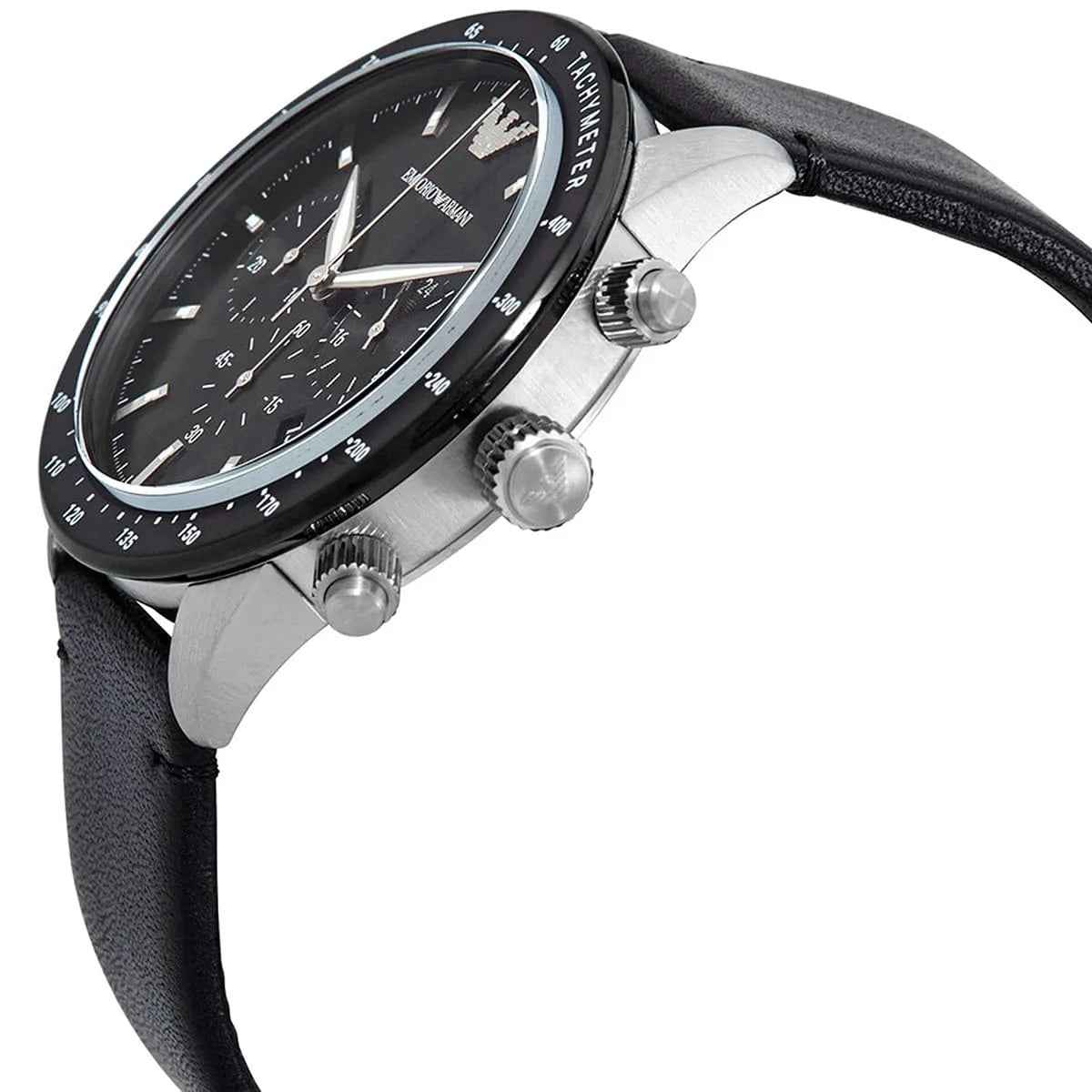 Emporio Armani AR11243 Mario Men's Silver & Black Watch