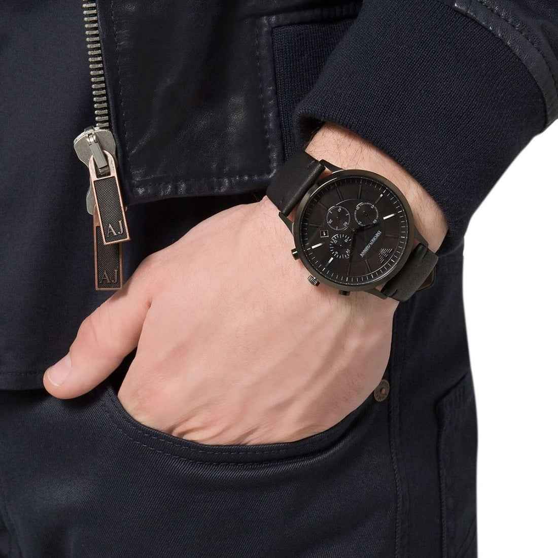 Emporio Armani AR2461 Renato Men's Black Watch