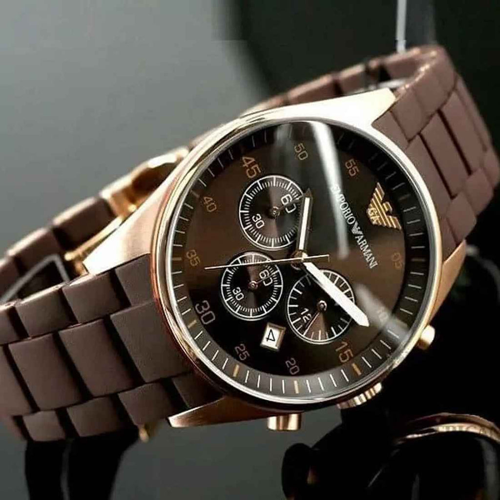 Emporio Armani AR5890 Sportivo Men's Brown & Rose Gold Watch