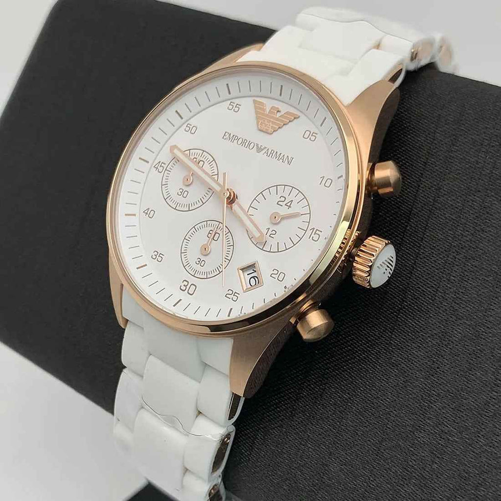 Emporio Armani AR5920 Sportivo Women's White & Rose Gold Watch