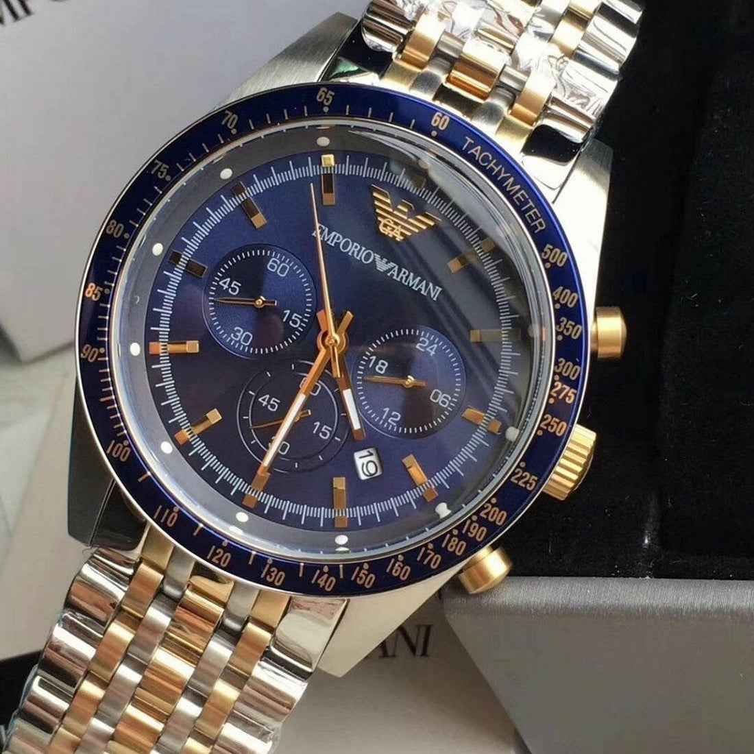 Emporio Armani AR6088 Tazio Men's Two-Tone Watch
