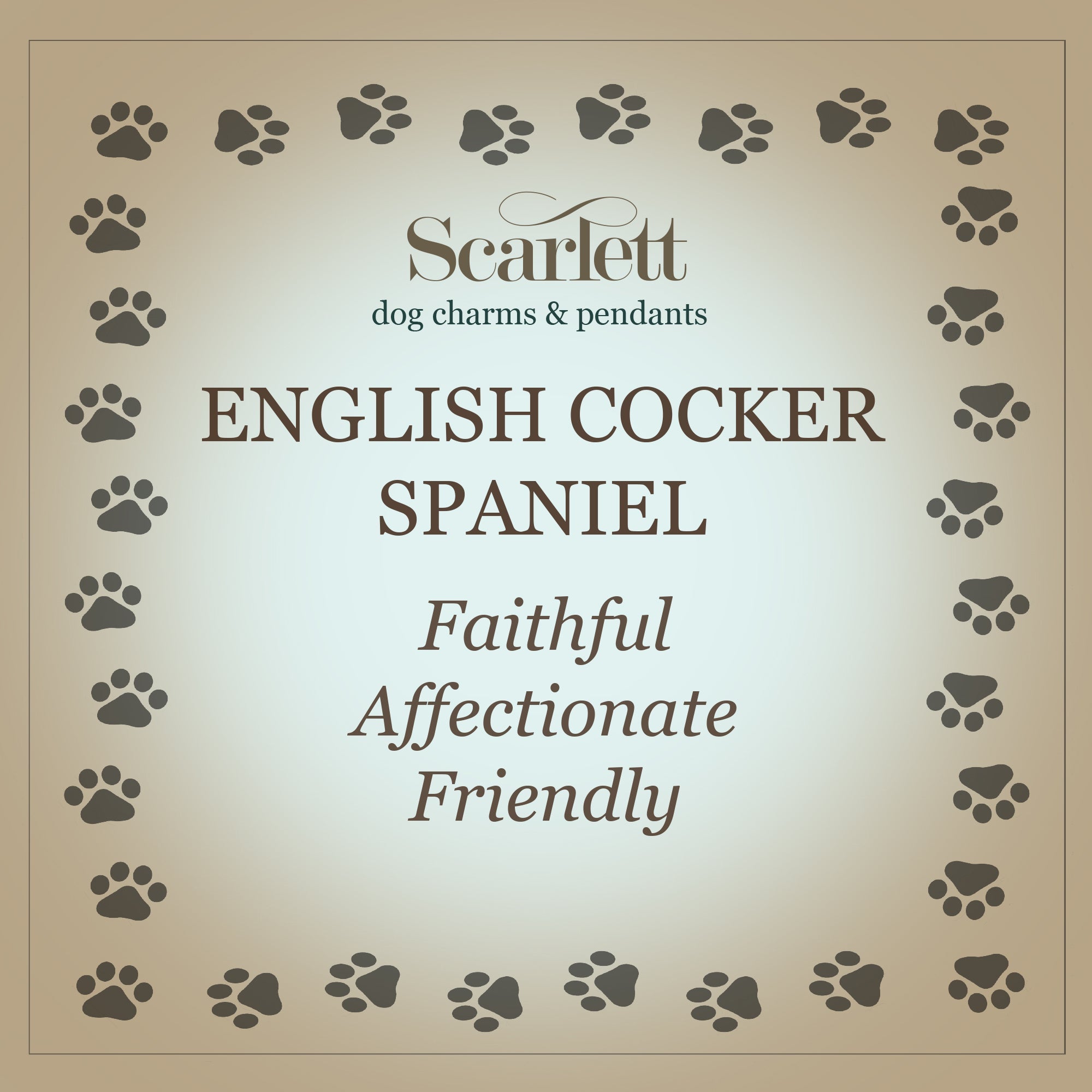 English Cocker Spaniel Silver Dog Charm Bracelet
