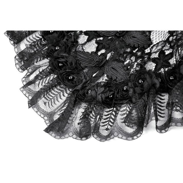 Dark in Love Morwenna Gothic Lace Ruffle Capelet - DevilGothic DevilGothic